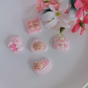 100 pezzo di cartone animato rosa orso piatto in resina Cabochon per fiocchi per capelli centro Scrapbooking parti telefono Deco fai da te - Product Image 4