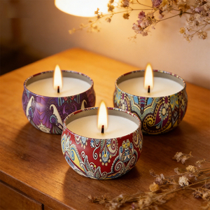 Vela de Cera de Abeja Blanca en Envase de Lata Premium, Aroma Natural, Decoración para el Hogar, Colección Boutique de Temporada - Product Image 6