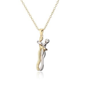 Nuova <span class=keywords><strong>Collana</strong></span> Sportiva in Acciaio Inossidabile Bicolore con Statuette di Coppia Abbracciata, Regalo di <span class=keywords><strong>San</strong></span> <span class=keywords><strong>Valentino</strong></span> - Product Image 5