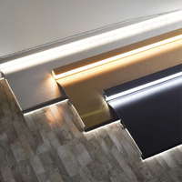 Profilé d'extrusion en aluminium pour bâtiment de bureaux au design moderne - Accessoires de revêtement de sol - Bande de transition de sol durable et résistante à l'eau