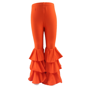 Pantaloni a Tre Strati con Orlo Arricciato per Bambina, Leggings Svasati in Cotone per Neonata, Ideali per il Ritorno a Scuola - Product Image 6