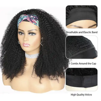 Perruques Bandeau Cheveux Humains Afro Crépus Bouclés Bon Marché en Gros, Façonné à la Machine Sans Lacet, Fournisseur de Perruques Cheveux Humains Vierge Brésilien
