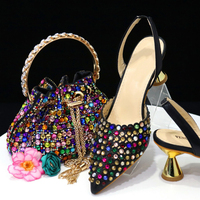 Ensemble Chaussures à Talons Hauts et Sacs Africains de Luxe Bleu Roi pour Femmes, Idéal pour Mariages, Fêtes et Cérémonies