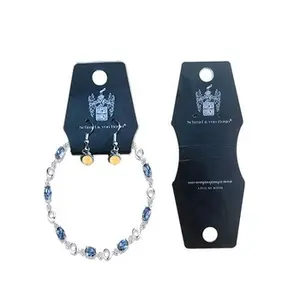 工厂热销定制小耳环项链包装支架打孔珠宝卡展示印花标志