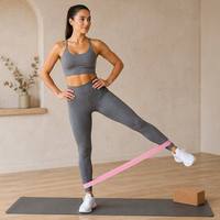 Juego de Bandas de Resistencia de Silicona Plana Multicolor, Bandas Elásticas de Ejercicio de Alta/Media/Baja Resistencia para Yoga, Pilates y Fitness