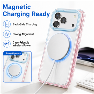เคสโทรศัพท์กันกระแทกกันน้ำแบบแม่เหล็ก TPU+PC+TPE ระดับพรีเมียม สำหรับ 17 18 Pro Max พร้อมขาตั้งโลหะ 360 องศา รองรับการชาร์จไร้สาย - Product Image 5