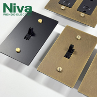 Interrupteur à bascule Niva American Standard 1 poste, panneau en laiton massif antique, interrupteurs muraux pour la maison, fabricant OEM personnalisé aux États-Unis