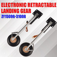Train d'atterrissage électrique rétractable pour grand avion RC, roue à moyeu en alliage PU de 3 pouces, longue jambe télescopique renforcée ZY15096 31008