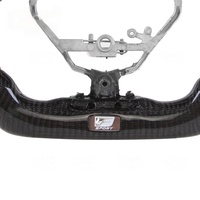 Volant personnalisé en fibre de carbone véritable avec LED de vitesse et compte-tours pour Lexus IS NX GS ES 2014-2020, fond plat, 3 boutons