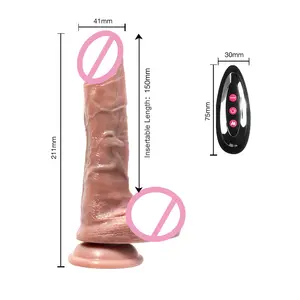 Godemichés télécommandés sans fil Ventouses pour pénis Phallus Gode réaliste Vibrateur Sex Toys Caoutchouc artificiel pour femmes