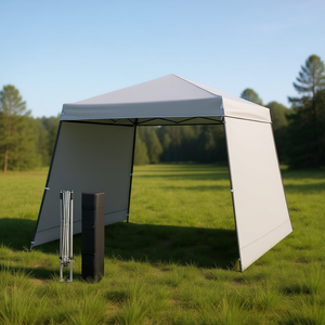 Tienda de patio emergente instantánea gris de 10x10 pies con paredes laterales y toldos Refugio de camping plegable al aire libre - Product Image 2