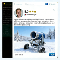 Souffleuse à neige haute puissance et machine à neige réelle pour la production et l'élimination de la neige commerciale.