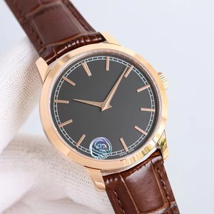 หน้าปัดสีดำ ตัวเรือนสีโรสโกลด์ นาฬิกาจักรกลสำหรับผู้ชาย ระดับพรีเมียม หรูหรา รุ่นพิเศษ 2026 นาฬิกาข้อมือสำหรับสุภาพบุรุษ สายหนังสีน้ำตาลใหม่ - Product Image 2