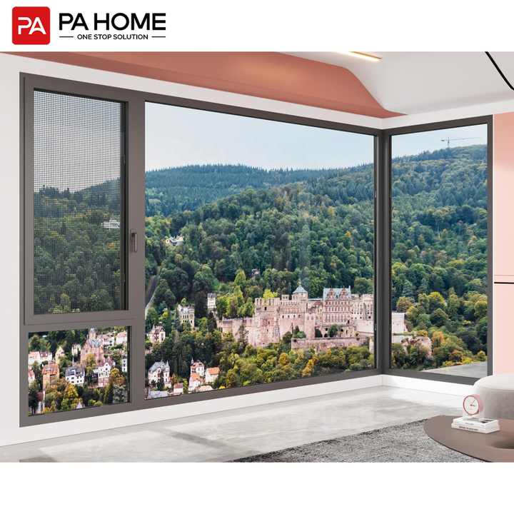 PA Villa Custom Pvc Casement Slide Floor to Ceiling Aluminum Fixed