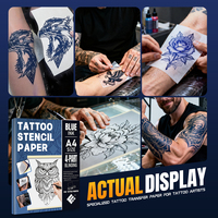 Set Kertas Stencil Tato Profesional untuk Studio Tato, Lembar Transfer Termal untuk Penandaan Desain yang Jelas dan Konsisten