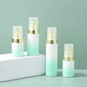 Botol pompa plastik tanpa udara, wadah krim Losion unik kosong untuk kemasan perawatan kulit
