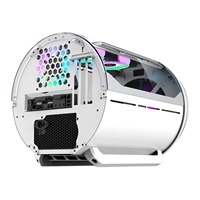 WJCOOLMAN Yuanqidan Mini MicroATX Casing Komputer Server Baja dengan Port USB Depan - Kipas Samping Terbuka Kompatibel dengan Pendingin Air 240mm
