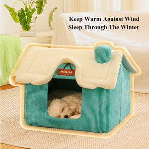 Venta al por mayor interior encantador diseño extraíble lavable casa para perros mascota suave tienda de campaña para dormir pequeña casa para perros y gatos - Product Image 3