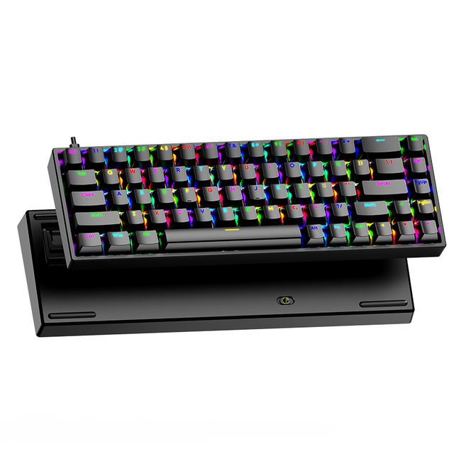 AK68 Portable RGB Mechanical Keyboard Immersive Gaming with USB Interface Comfortable Office & Carry-On Simplicity Surplus Key