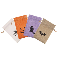 Pochettes de luxe personnalisées en jute et lin 13x18cm avec logo, sacs cadeaux en toile de jute à cordon pour accessoires de bar