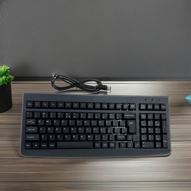 Hot Selling USB Interface KB101 Wired Keyboard Business Office Computer Desktop Keyboard 101 Keys Programmable Keyboard for POS