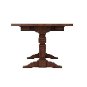 Table à manger rectangulaire extensible en bois massif de style néoclassique provincial pour salle à manger - Product Image 4