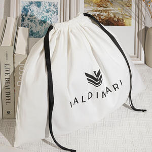 Bolsa grande ecológica de sarga de algodón con cordón para bolso de zapato abrigo logotipo personalizado impreso muselina algodón embalaje de regalo bolsa antipolvo - Product Image 5