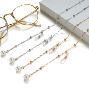 Chaîne de <span class=keywords><strong>lunettes</strong></span> en métal avec pendentif perle Sangle de <span class=keywords><strong>lunettes</strong></span> de soleil Anti-perte Collier épais électrolytique <span class=keywords><strong>Cordon</strong></span> de <span class=keywords><strong>lunettes</strong></span> - Product Image 1
