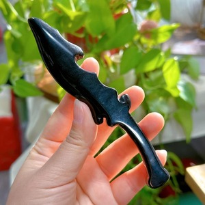 Ornement sculpté en obsidienne noire de style bohème naturel Crystalhola, de haute qualité, tendance, pour la décoration intérieure, cadeaux sûrs, vente en gros - Product Image 4
