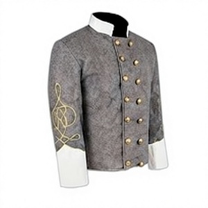 เสื้อแจ็คเก็ตขนสัตว์ถักแบบดับเบิ้ลเบรสต์สีเทาสำหรับผู้ชาย สไตล์วินเทจ  แบบจำลองเสื้อคลุมทหารเรือ  ชุดย้อนยุคสำหรับฤดูหนาว - Product Image 4