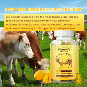 Gommes de foie de boeuf Coeur de boeuf Rein Pancréas Rate Supplément d'organe bovin nourri à l'herbe pour femmes Gommes d'organe de boeuf - Product Image 5