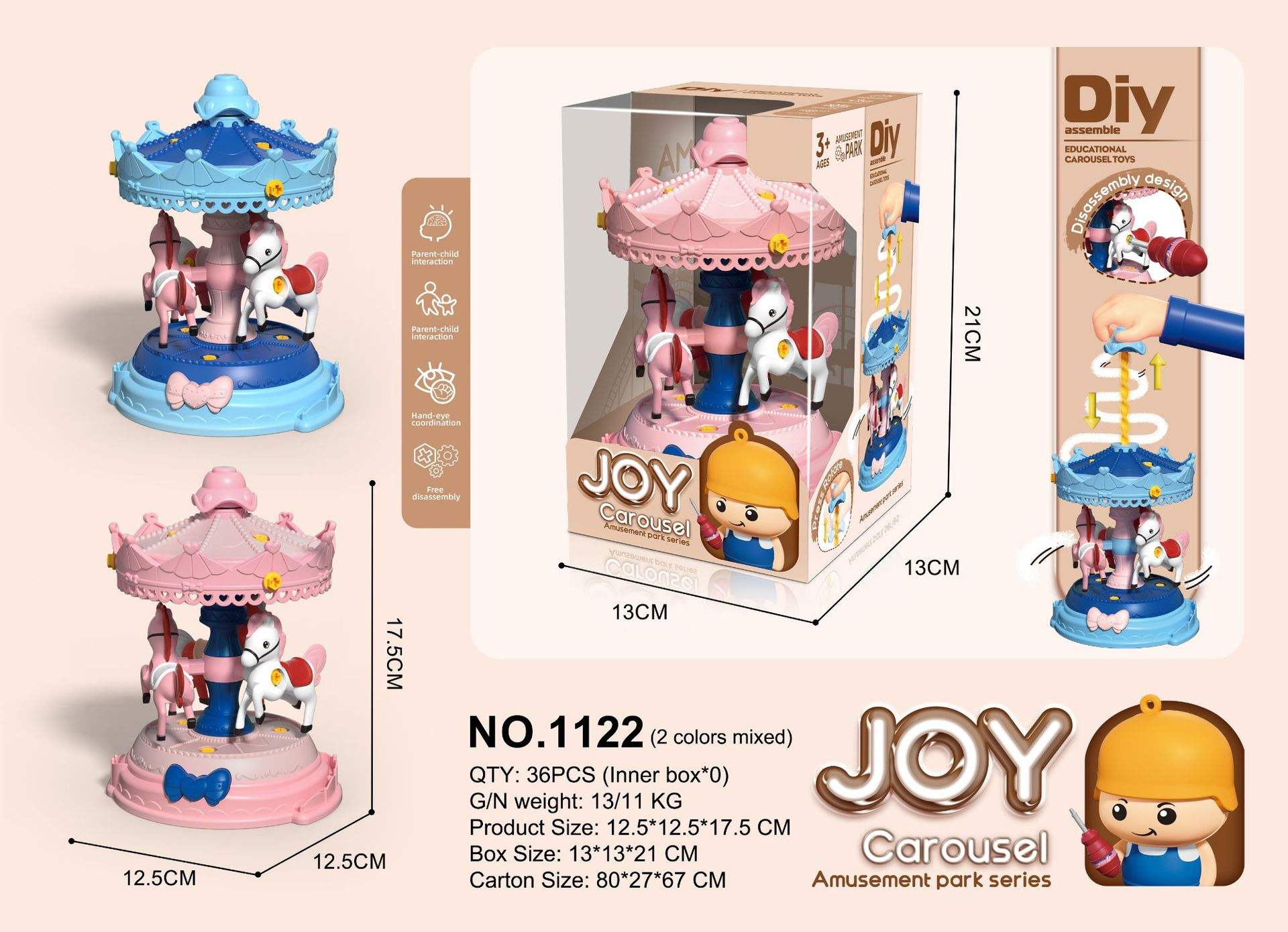 Assembled carousel LMS-1122, 36PCS/CTN