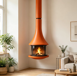 Cheminée suspendue décorative moderne en acier au carbone à 360 degrés pour usage en villa, fabriquée en Chine - Product Image 3