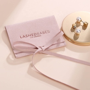 PandaSew Custom Logo Printed Microfiber Jewelry Pouch with Ribbon <b>Envelope</b> <b>Gift</b> Packaging Bag - Product Image 6