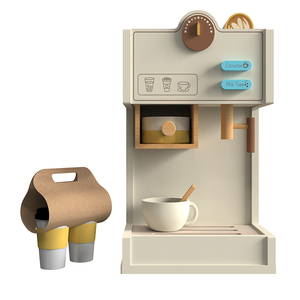 Eduland bằng gỗ MDF Đồ chơi thực phẩm mô phỏng giả vờ chơi nhà bếp đồ chơi trẻ em Mini Máy pha cà phê giáo dục sớm Đồ chơi học tập - Product Image 5