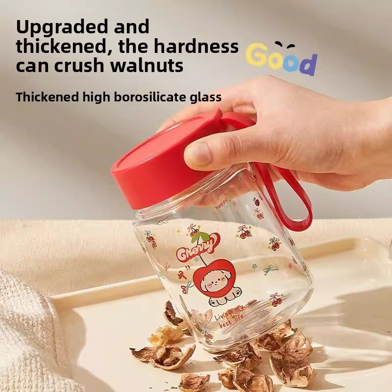 Women's Cartoon Print High Borosilicate Glass Double-Walled Cup 2026 New Model Milk Coffee Water Dishwasher-Safe Microwave-Safe view 3
