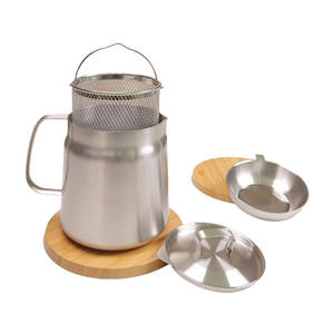 Ölfilter topf mit Sieb und Bratkorb Edelstahl ölsieb mit Bürste - Product Image 2