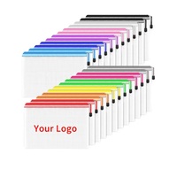 Bolsas de Almacenamiento Organizadoras de PVC Impermeables con Cierre, Bolsas de Archivo con Logotipo Personalizado, Bolsas de Malla con Cierre para Juguetes y Suministros de Oficina, Bolsas con Cierre A4