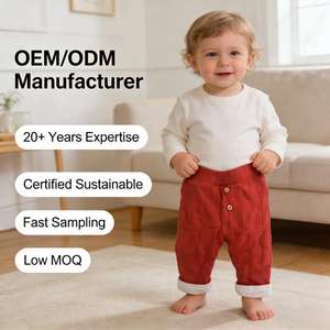 Pantalon en mousseline de coton personnalisé pour bébé, pantalon double gaze pour bébé, pantalon sarouel pour tout-petit, pantalon pour nourrisson, pantalon pour bébé à marque privée - Product Image 1