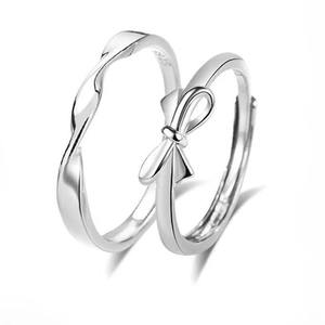 BASQUESUN Usine En Gros Personnalisé Destin Destiné <span class=keywords><strong>Trois</strong></span> Vie Couple Niche Doux Arc À La Mode Simple Tempérament Jumelé Anneau - Product Image 1