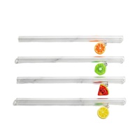 Pailles en verre réutilisables écologiques de 14 mm de diamètre, série été, motif fruits mignons, tube droit épais pour thé au lait et boba