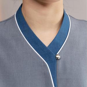 Uniforme <span class=keywords><strong>de</strong></span> Limpieza para Personal <span class=keywords><strong>de</strong></span> Limpieza <span class=keywords><strong>de</strong></span> Hotel, Color Gris, con Logotipo Personalizado al por Mayor - Product Image 4