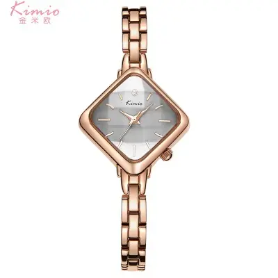 KIMIO 6268 फैशन महिलाओं के कंगन घड़ियों आयत देवियों क्वार्ट्ज घड़ी आकस्मिक महिलाओं की पोशाक घड़ी Wristwatches