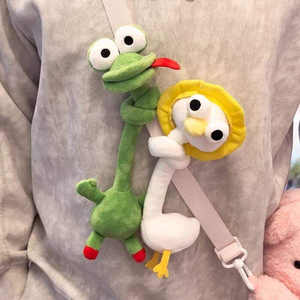 Langehalsige Chinese dierenriem knuffels met schattige grappige ontwerpen, grote ogen, verpakt in een zak, accessoires, speelgoed - Product Image 3