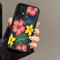 Coque de téléphone portable jaune Hibiscus pour Samsung Galaxy A05s S25 S26 Plus A17, étuis couleur bonbon pour iPhone, coque arrière