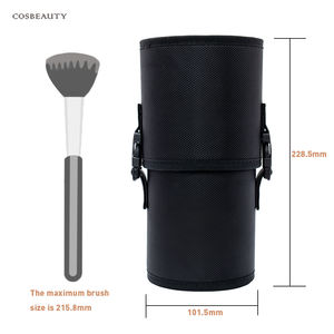 KONCAI – porte-brosse personnalisé 2 en 1, cylindre en nylon noir, étui pour pinceaux de <span class=keywords><strong>maquillage</strong></span>, vente chaude, étui de <span class=keywords><strong>rangement</strong></span> de <span class=keywords><strong>maquillage</strong></span> bon marché, fixé avec un bouton-pression - Product Image 1