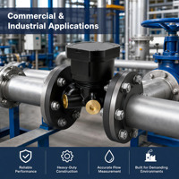Compteur d'eau industriel intelligent DN150 6 pouces à ultrasons en ligne avec lecture à distance IoT LoRaWAN NB-IoT