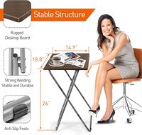 Garden 4 You Plateau TV portable de 25 pouces en métal et MDF Design moderne Aucun assemblage requis-Table pliante robuste pour lit et canapé