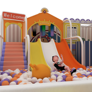 High Quality Kids Plastic Ball Pool Slide <b>Trampoline</b> Naughty Castle Kids Indoor Playground Interactive Games Indoor Playground - Product Image 4