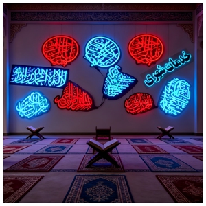 Adesivo Luminoso Islamico EL ad Alta Luminosità <span class=keywords><strong>Versi</strong></span> del Corano Personalizzati, Dua e Motivi Islamici. per il Ramadan e gli spazi spirituali - Product Image 5